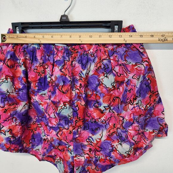 Vtg 90s Pro Spirit Abstract Running Shorts Size XL 28" Pink Purple Lined Retro - Picture 6 of 6
